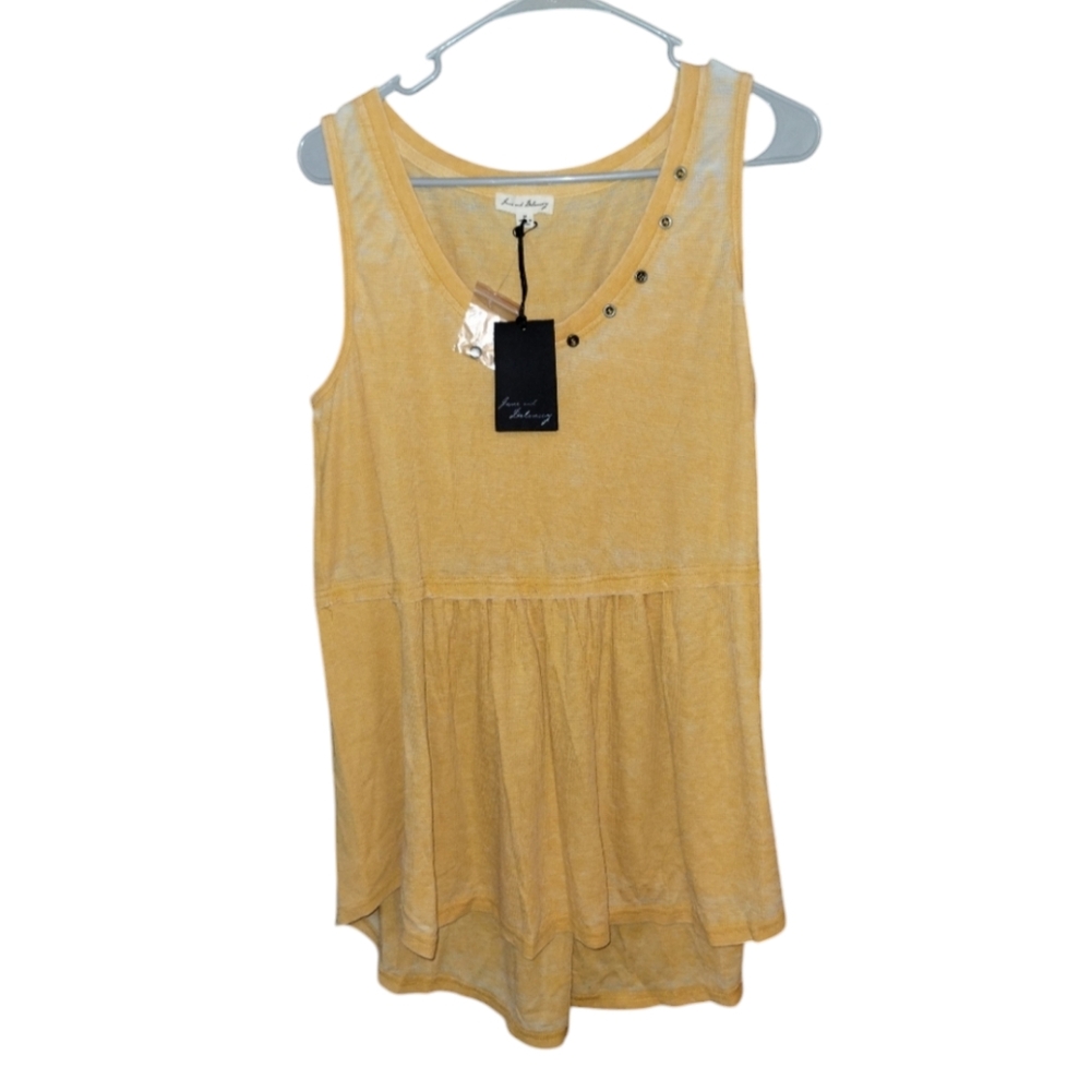 Jane and Delancey NWT Yellow Beach Coverup Mini Dress  Scoop Neck